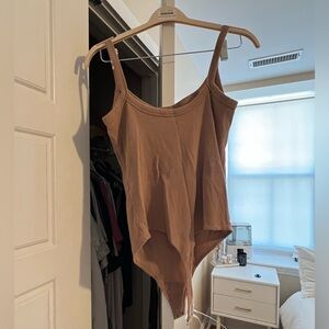 Abercrombie & Fitch Women’s Soft Ribbed Bodysuit in Taupe